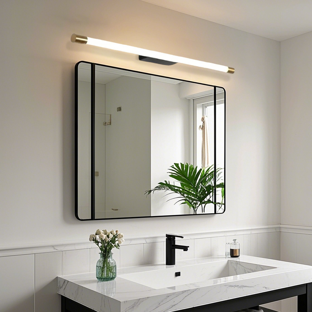 Minimalistisch Wandleuchte/Spiegelleuchte LED Linear Weiß Metall Badzimmer