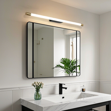 Minimalistisch Wandleuchte/Spiegelleuchte LED Linear Weiß Metall Badzimmer