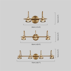 Retro Wandlampe LED Metall Gold Badzimmer