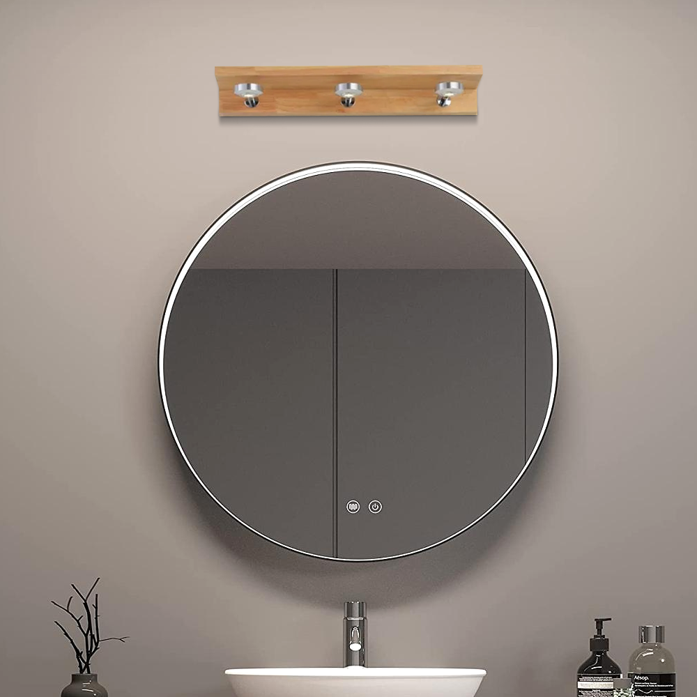 Minimalistisch Wandlampe Holz Braun Wohnzimmer