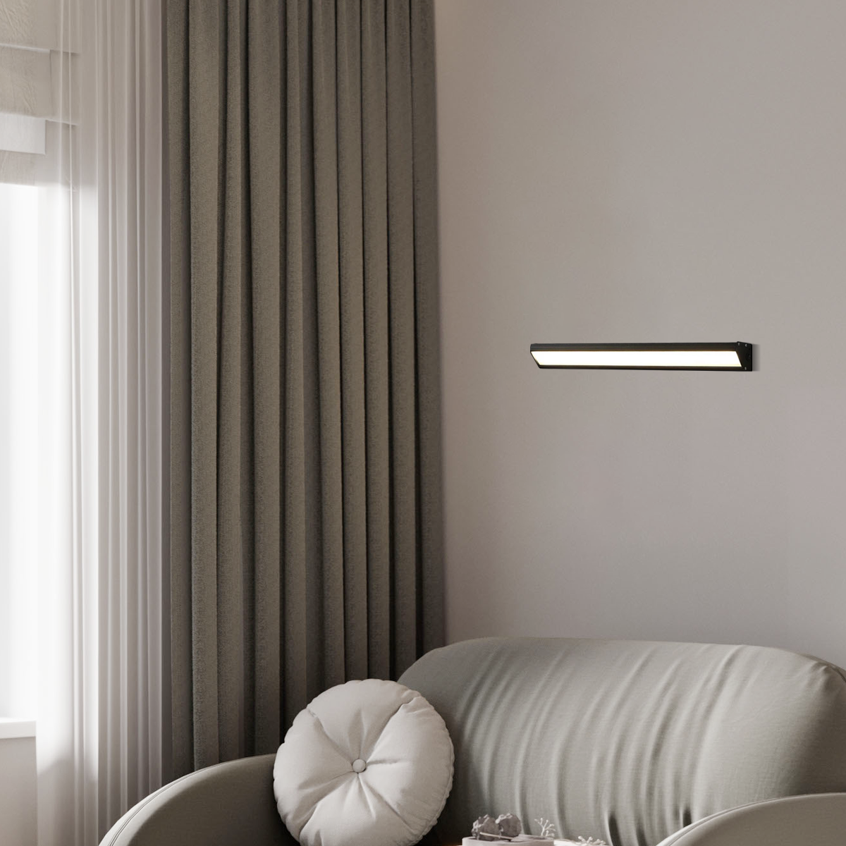 Minimaliste Wandleuchte LED Rechteckig Metall Schwarz Bad/Schlafzimmer