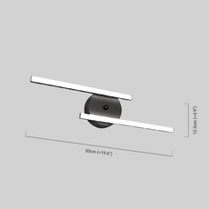 Moderne Wandleuchte Schwarz/Silber Metall Silicagel Linear Badezimmer