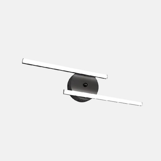 Moderne Wandleuchte Schwarz/Silber Metall Silicagel Linear Badezimmer