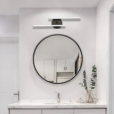 Moderne Wandleuchte Schwarz/Silber Metall Silicagel Linear Badezimmer