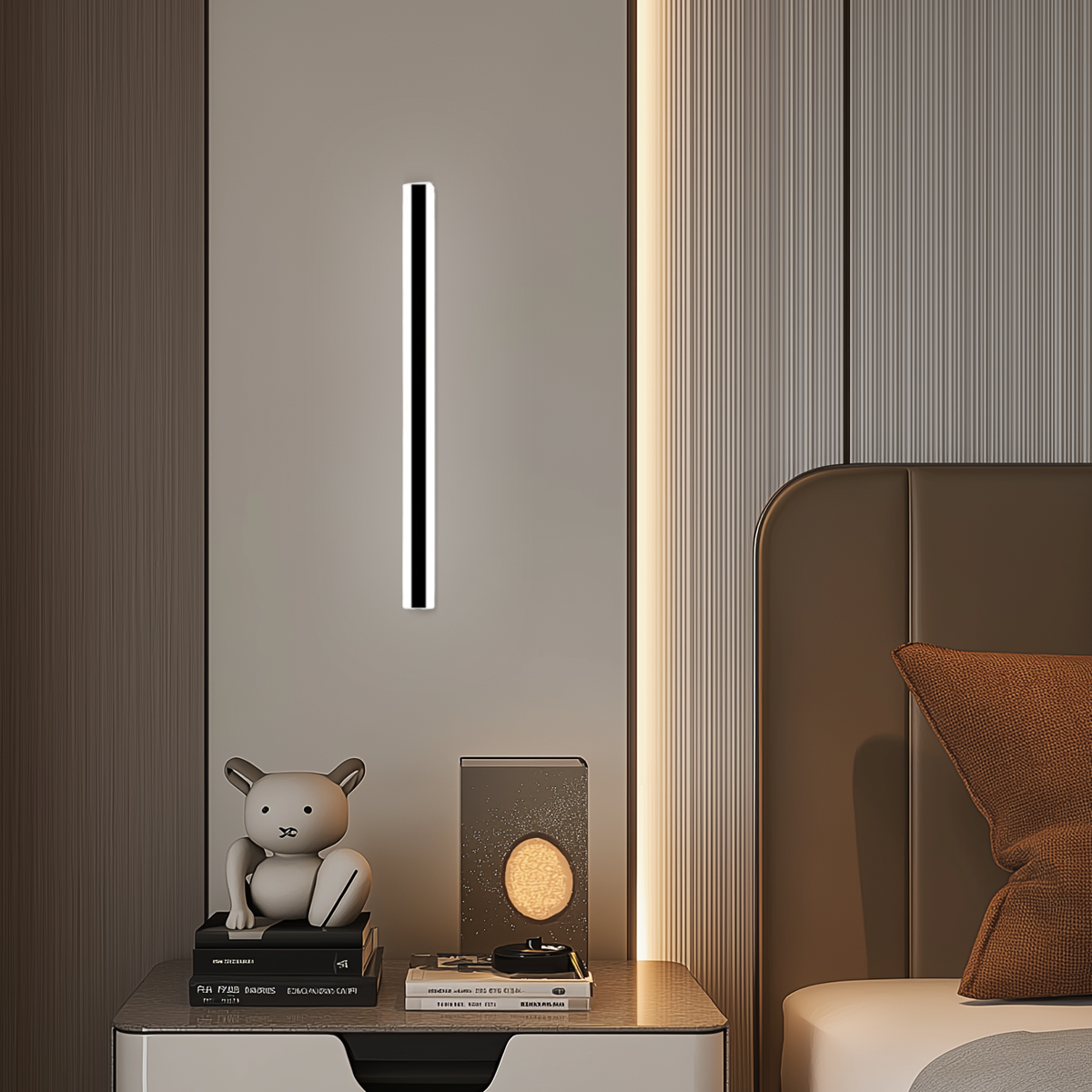 Minimalistisch Wandleuchte LED  Linear Schwarz Metall Badezimmer