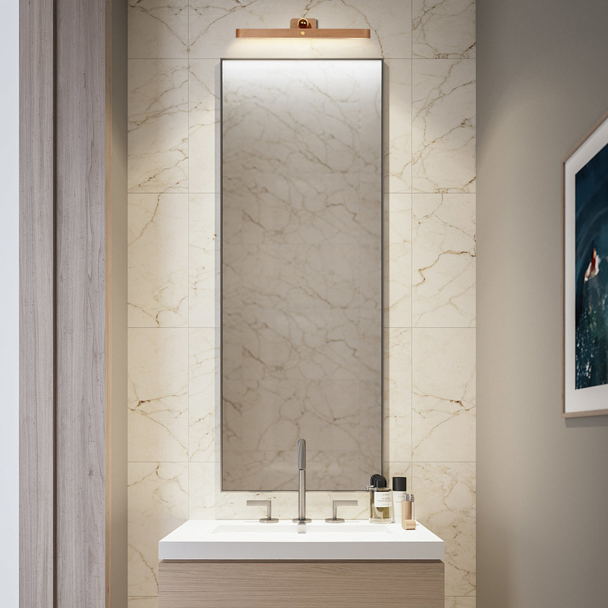 Modern Wandlampe LED Holz Linear Wohnzimmer