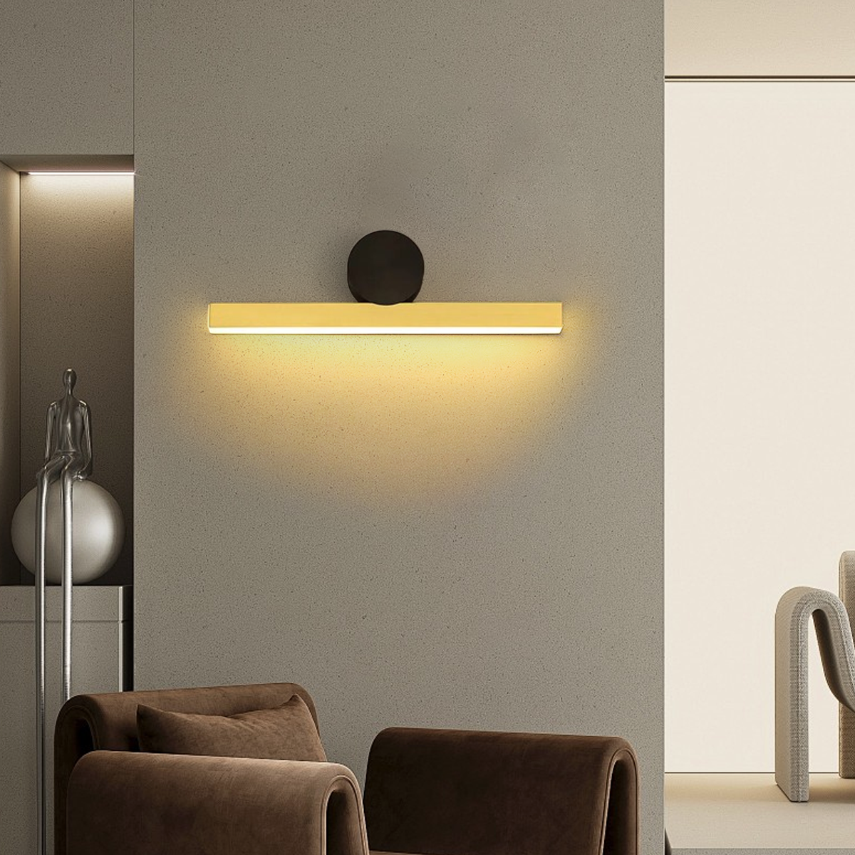 Modern Wandlampe LED Linear Gold Metall Schlafzimmer