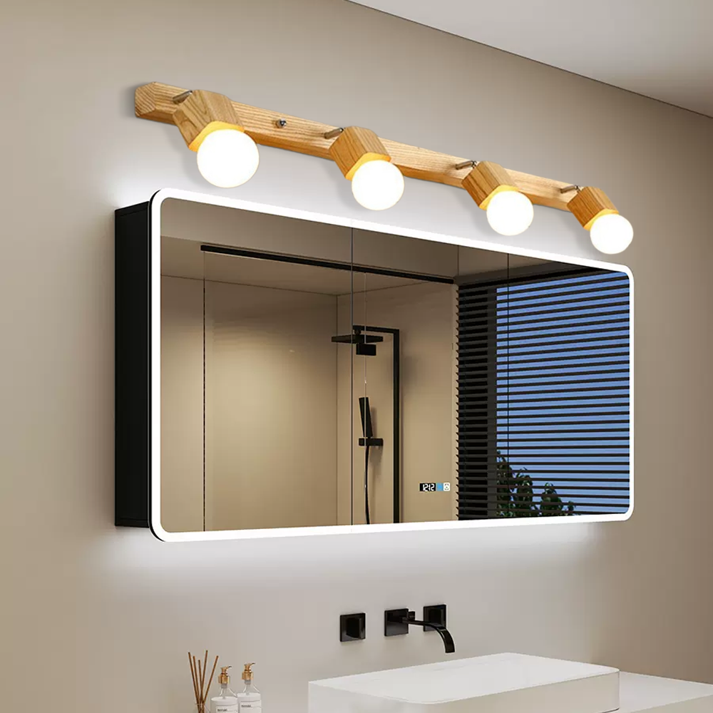 Modern Wandlampe LED Quadratisch Holz Badezimmer