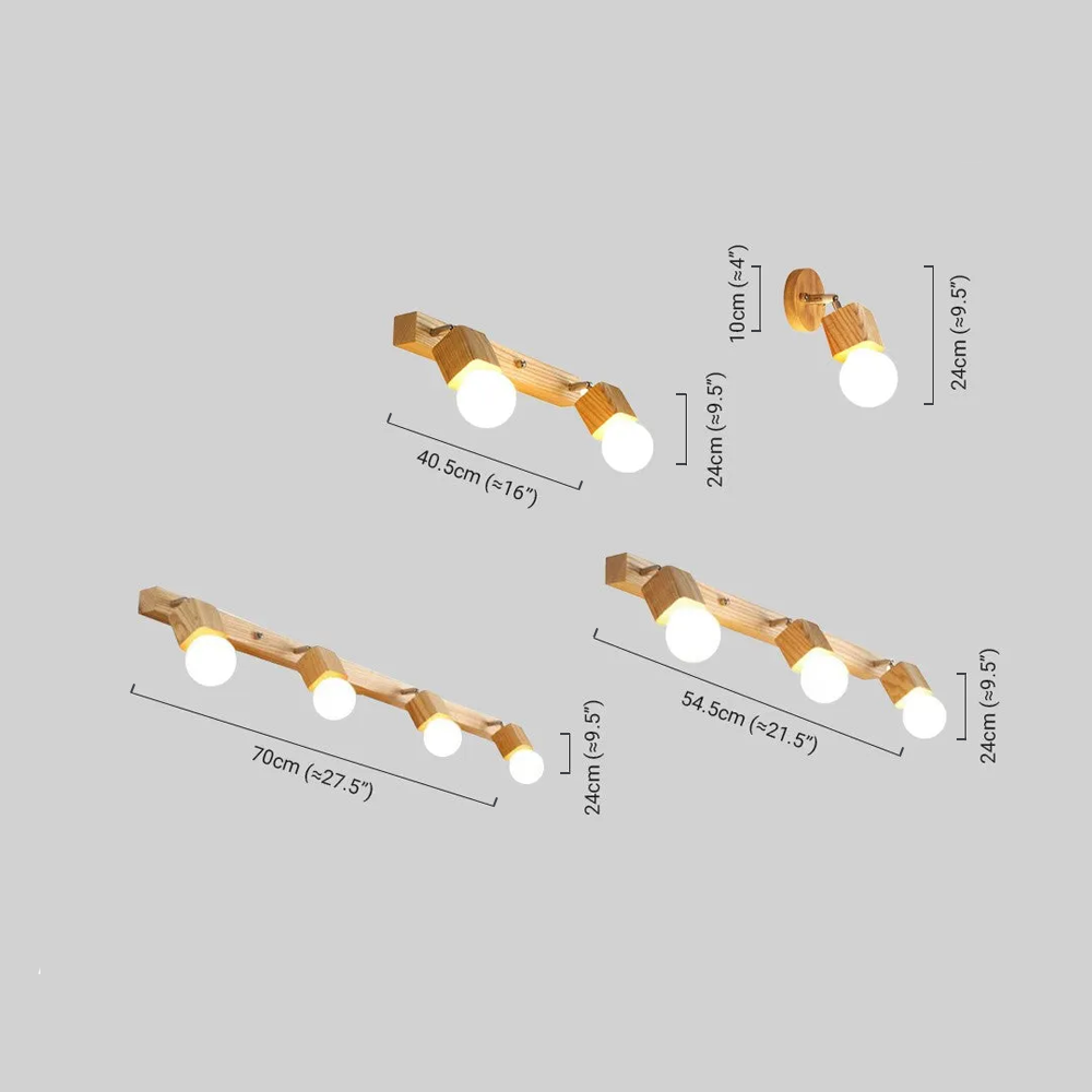 Modern Wandlampe LED Quadratisch Holz Badezimmer