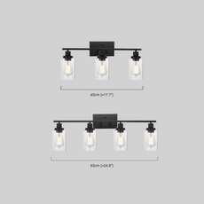  Industrial Wandleuchte LED Metall/Glas Schwarz Badezimmer
