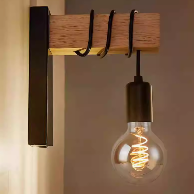 Vintage  Wandlampe Metall Schwarz Wohnzimmer