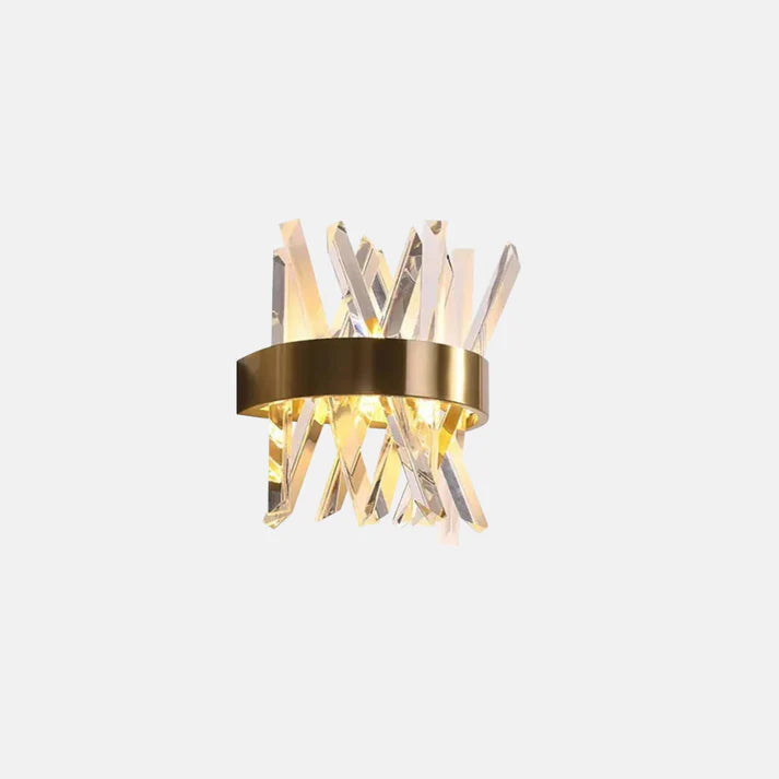 Modern Wandlampe Kristall Gold Schlafzimmer