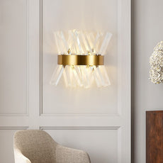 Modern Wandlampe Kristall Gold Schlafzimmer