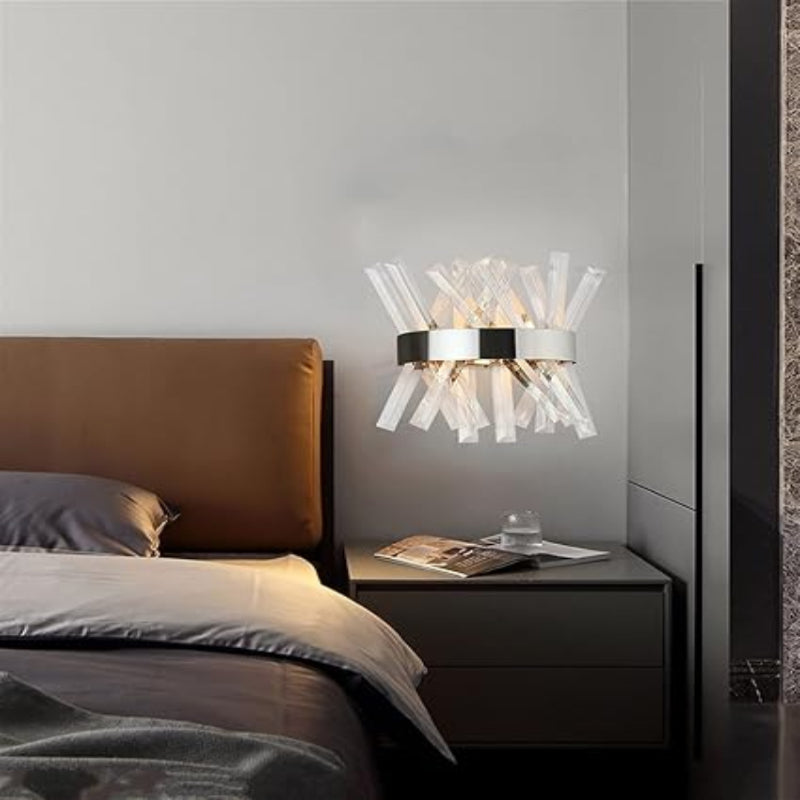 Modern Wandlampe Kristall Gold Schlafzimmer