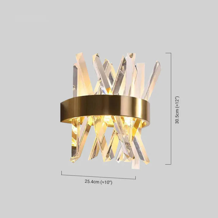 Modern Wandlampe Kristall Gold Schlafzimmer