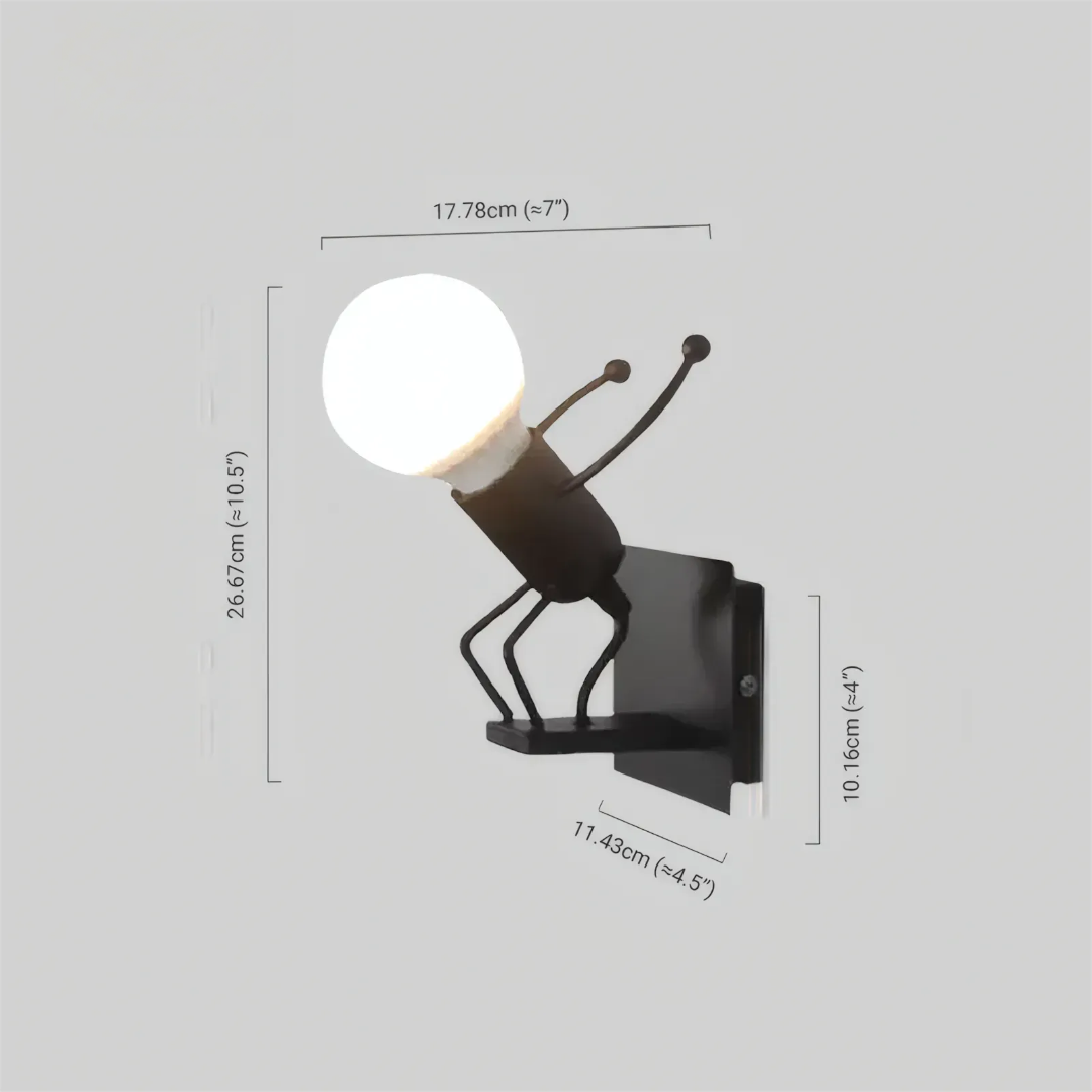 Industriell Wandlampe Metall Schwarz Schlafzimmer