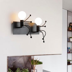 Industriell Wandlampe Metall Schwarz Schlafzimmer