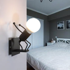 Industriell Wandlampe Metall Schwarz Schlafzimmer