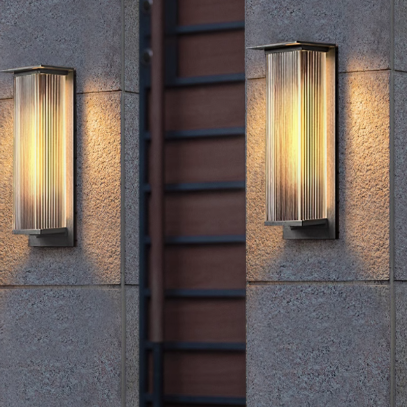Moderne Außenwandleuchte LED Dunkelgrau Metall/Acryl Garten/Terrasse
