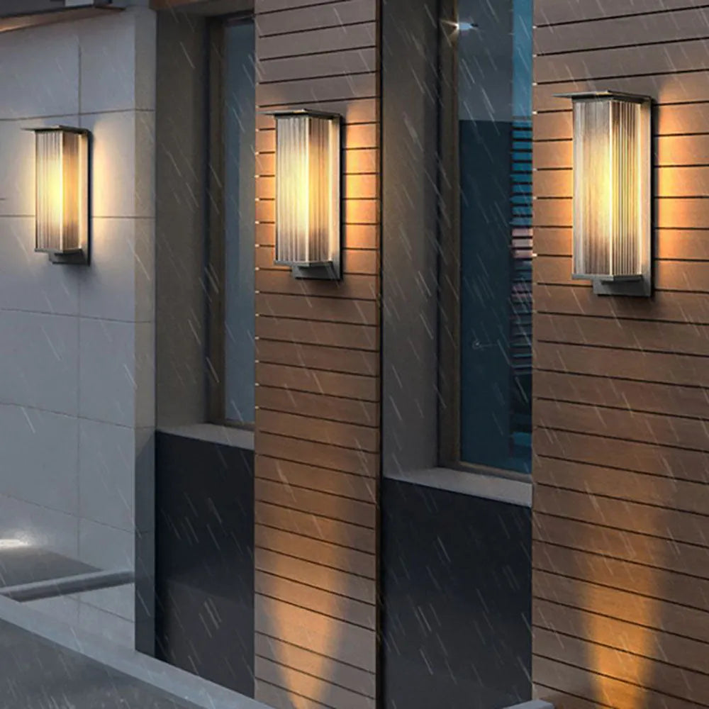Moderne Außenwandleuchte LED Dunkelgrau Metall/Acryl Garten/Terrasse