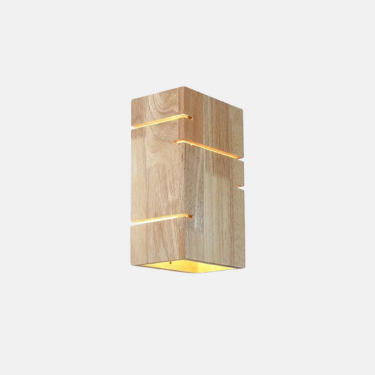 Minimalistisch Wandleuchte Holz Rechteckig Holzfarbe Wohnzimmer