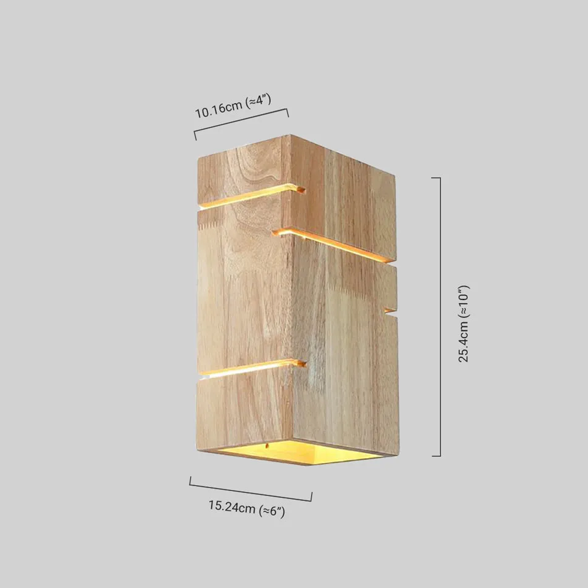 Minimalistisch Wandleuchte Holz Rechteckig Holzfarbe Wohnzimmer