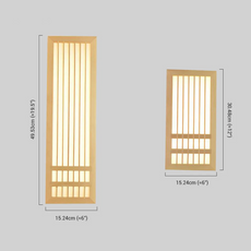 Modern Wandleuchte LED Holz Rechteckig Naturholz Schlafzimmer