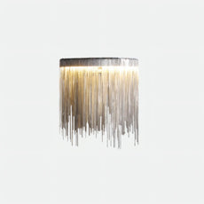 Designer Wandlampe Metall Silber Schlafzimmer