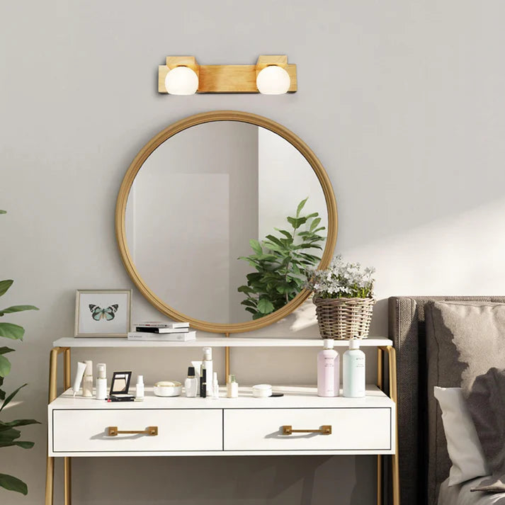 Modern Glas/Holz Rechteckig Holzfarbe Wandleuchte Badezimmer