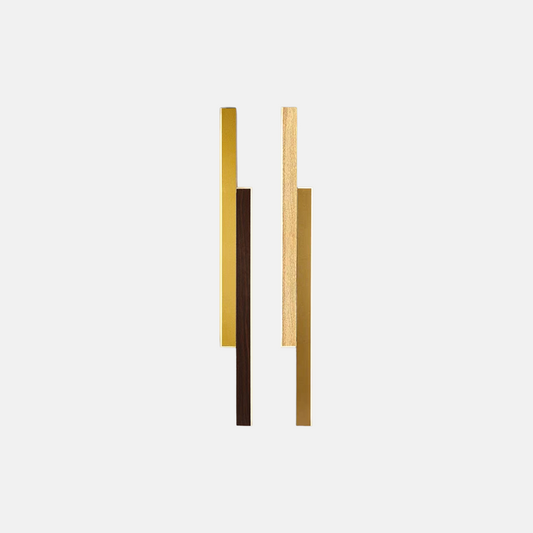 Modern Wandleuchte LED Linear Metall Braun Holzfarbe Wohnzimmer