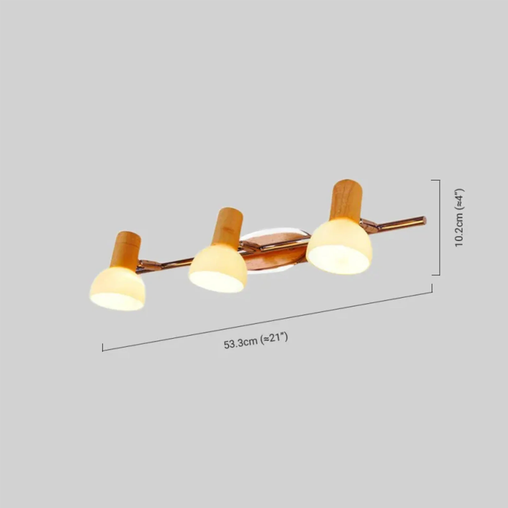 Nordic Wandleuchte LED Holz Kappenförmig Holzfarbe Badezimmer