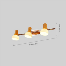 Nordic Wandleuchte LED Holz Kappenförmig Holzfarbe Badezimmer