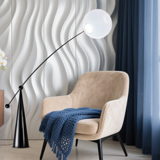 Modern Stehleuchte LED Weiß/Schwarz Schlafzimmer/Wohnzimmer