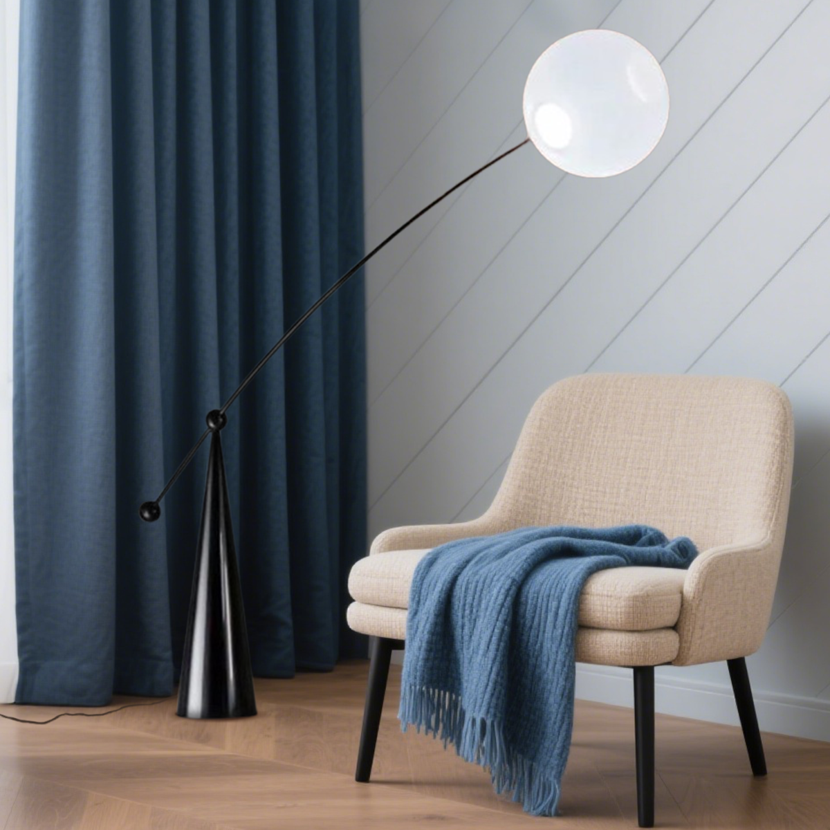 Modern Stehleuchte LED Weiß/Schwarz Schlafzimmer/Wohnzimmer