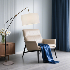 Nordic Stehleuchte LED Zylindrisch Weiß Metall/Stoff Wohnzimmer