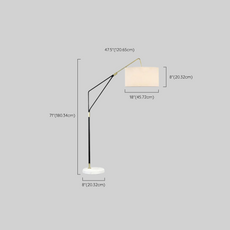Nordic Stehleuchte LED Zylindrisch Weiß Metall/Stoff Wohnzimmer