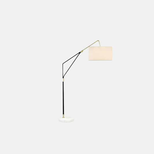 Nordic Stehleuchte LED Zylindrisch Weiß Metall/Stoff Wohnzimmer