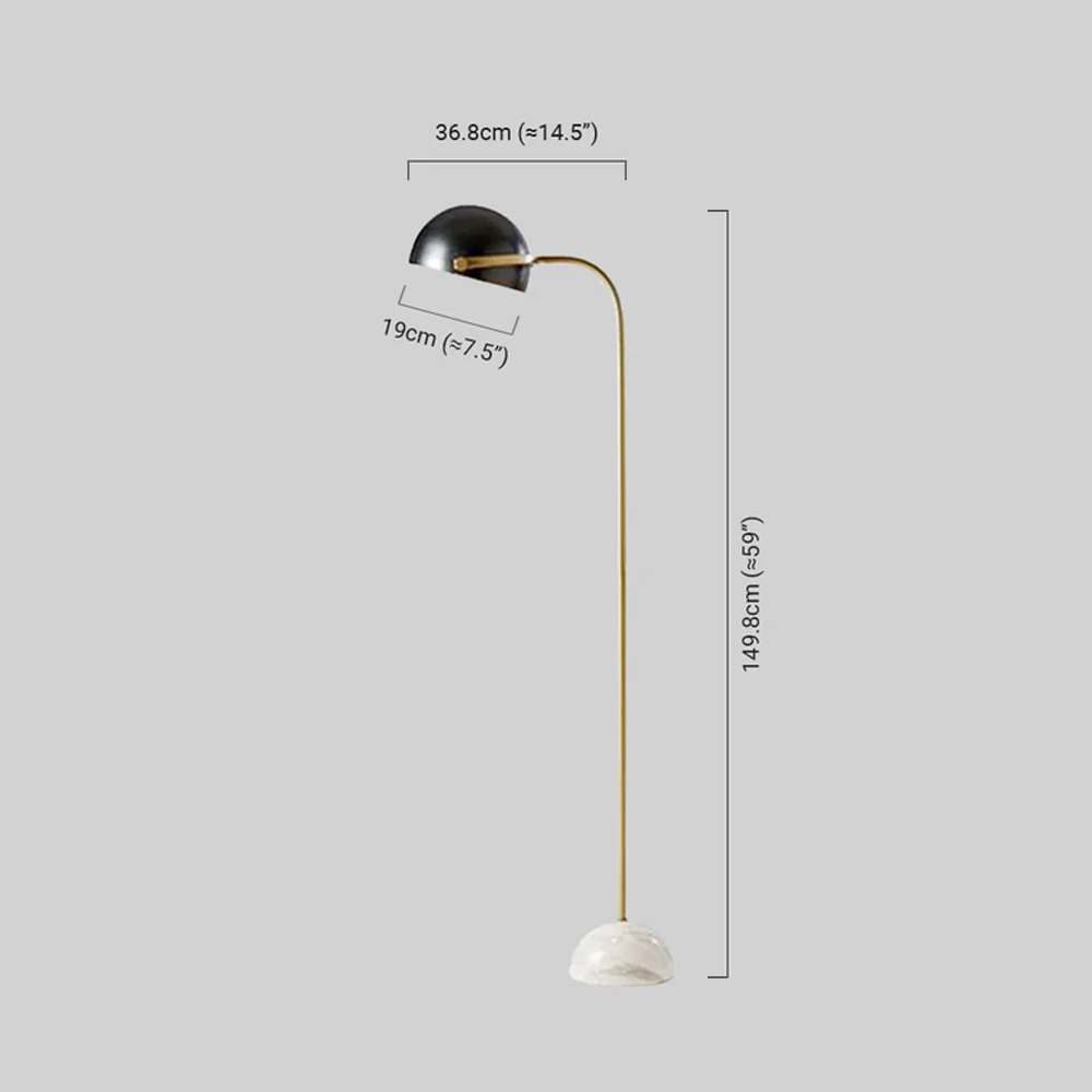 Modern Stehleuchte LED Kugel Schwarz Marmor/Metall Wohnzimmer