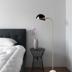 Modern Stehleuchte LED Kugel Schwarz Marmor/Metall Wohnzimmer