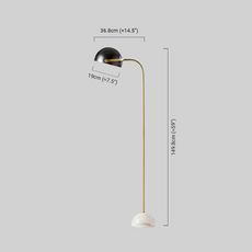 Modern Stehleuchte LED Kugel Schwarz Marmor/Metall Wohnzimmer