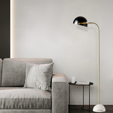 Modern Stehleuchte LED Kugel Schwarz Marmor/Metall Wohnzimmer