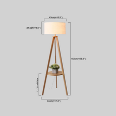Nordic Stehlampe LED Triangle Beige Holz/Stoff Wohnzimmer