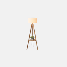 Nordic Stehlampe LED Triangle Beige Holz/Stoff Wohnzimmer
