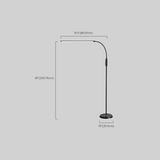 Modern Stehleuchte LED Linear Schwarz Acryl Arbeitszimmer