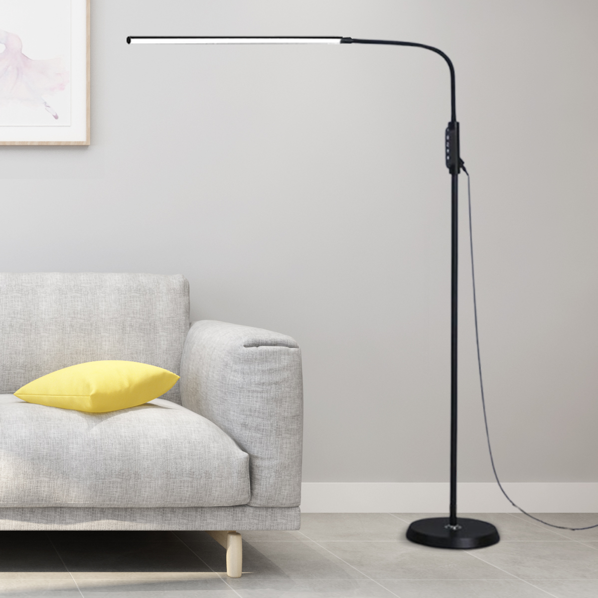 Modern Stehleuchte LED Linear Schwarz Acryl Arbeitszimmer