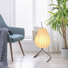 Modern Stehleuchte LED Birnenförmig Weiß Stoff/Metall Wohnzimmer