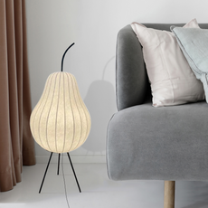 Modern Stehleuchte LED Birnenförmig Weiß Stoff/Metall Wohnzimmer
