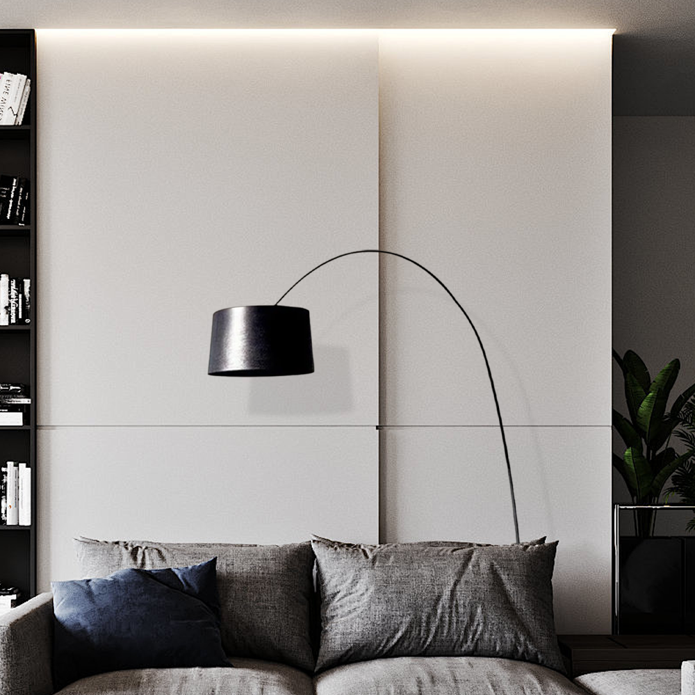 Minimalistisch Stehleuchte LED Bogen Metall Schwarz