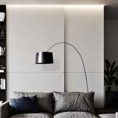 Minimalistisch Stehleuchte LED Bogen Metall Schwarz