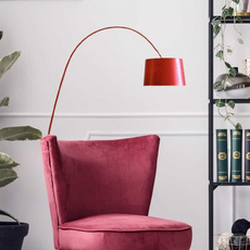Minimalistisch Stehleuchte LED Bogen Metall Rot